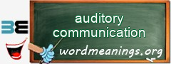 WordMeaning blackboard for auditory communication